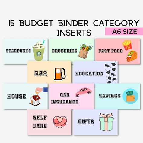 House Savings, Cash Envelope System Categories, Cash Envelope Budget System, Envelopes Printable, Cash Binder, Budget Binder Printables, A6 Budget Binder, Budget Categories, Cash Budget Envelopes