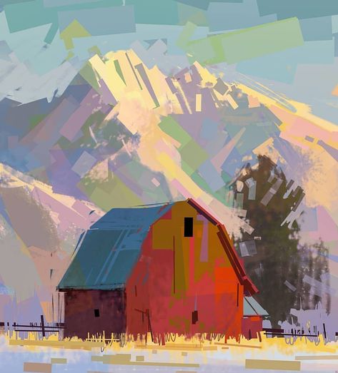 mike hernandez on Instagram: “Barn painted digitally in Photoshop #art #painting #digitalpainting #digitalart #photoshop #landscapepainting” Mike Hernandez, Environment Painting, Fandom Drawing, Barn Painting, Mickey Mouse Art, Landscape Concept, Arte Inspo, Digital Painting Tutorials, Landscape Drawings