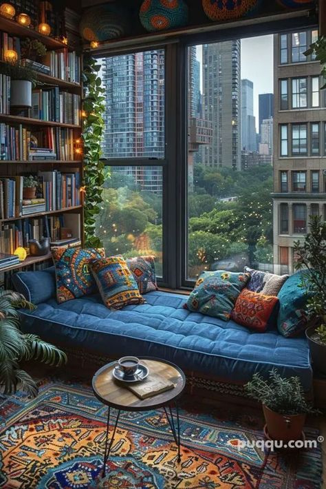 Reading Room Ideas Cozy, Sunroom Library, Dream Home Library, Cozy Home Library, Reading Rooms, Brick Room, Lots Of Books, Reading Space, Cozy Spaces