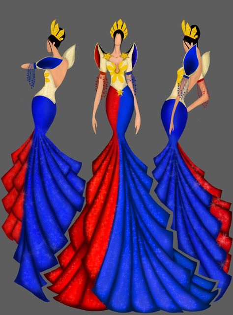 Sinulog Festival Costume Sketch, Filipiniana Dress Drawing, Dress Drawing Ideas, Dress Drawing Easy, Modern Filipiniana Gown, Filipiniana Wedding Dress, Drawing Dress, Groovy Fashion, Gown Drawing