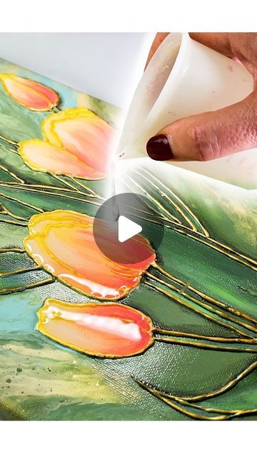 Resin On Acrylic Painting, Resin Art Painting Tutorials, Textured Acrylic Painting Diy, Texture Painting Techniques, Landscape Mosaic, Babysitting Crafts, Fluid Art Painting, Acrylic Painting Diy, Glue Painting