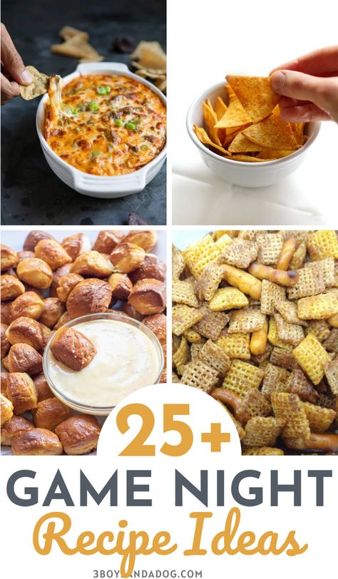 You're going to love these easy Game Night Recipes! They're perfect for dipping, snacking, sharing, and cheering on your favorite team. Easy Snack For Game Night, Poker Night Party Food, Snacks For Poker Night, Food Ideas For Game Night, Bingo Night Food Ideas, Card Night Food, Game Night Themed Food, Trivia Night Food, Game Night Finger Foods