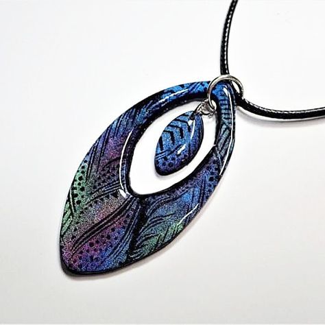 Boho Resin Jewelry, Polymer Clay Necklaces Ideas, Polymer Clay Necklace Diy, Polymer Clay Pendant Tutorial, Polymer Clay Necklace Ideas, Polymer Clay Necklace Pendant, Polymer Clay Art Jewelry, Polymer Clay Beads Diy, Polymer Clay Pendants