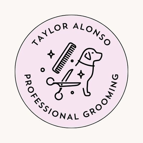 Purple Fun Modern Professional Pet Grooming Salon Logo Pet Salon Logo, Pet Grooming Branding, Grooming Salon Logo, Modern Salon Design, Pet Grooming Logo, Pet Grooming Salon, Canva Logo, Purple Logo, Grooming Salon