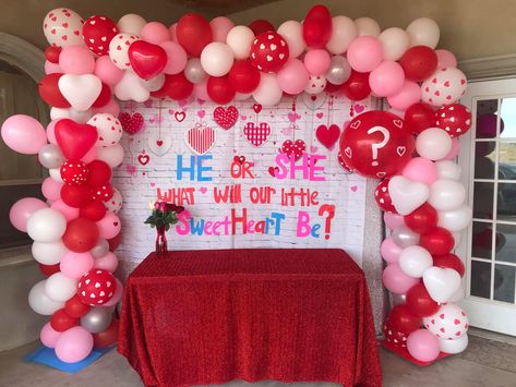 Valentine Day Gender Reveal Ideas, What Will Our Sweetheart Be Gender Reveal, Valentine’s Gender Reveal, Gender Reveal Ideas For February, Red And Pink Gender Reveal, Simple Gender Reveal Themes, Gender Reveal Theme Ideas Creative, Gender Reveal Ideas Valentines Day, Gender Reveal Valentines Day