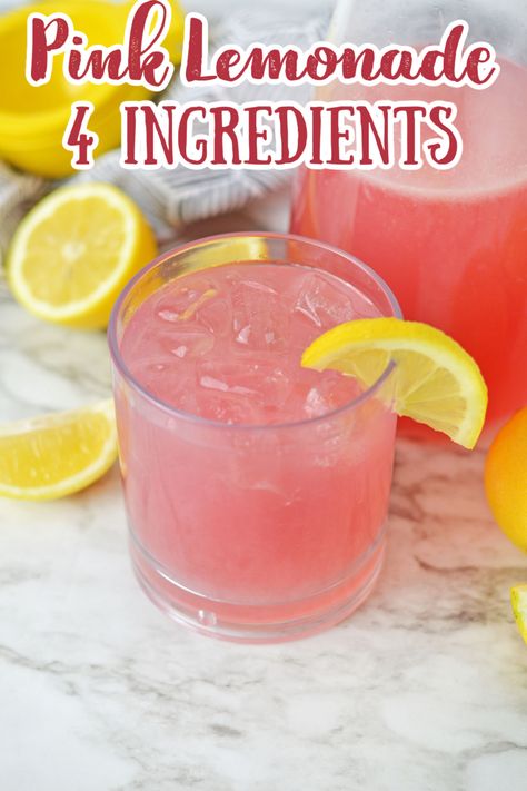 Pink Lemonade Shots, Pink Lemonade Recipe Non Alcoholic, Drinks With Pink Lemonade, Pineapple Pink Lemonade Punch, Vodka And Pink Lemonade Drinks, Homemade Raspberry Lemonade, Pink Whitney Lemonade Recipes, Pink Lemonade Mixed Drink, Pink Lemonade With Strawberries