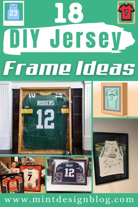 Explore these DIY jersey frame ideas for creating frames to display your favorite jerseys, artwork, and sports memorabilia. Sports Memorabilia Display Ideas Framed Jersey, Diy Jersey Frame, Framed Jerseys On Wall Ideas, How To Frame A Jersey, Diy Jersey Display Case, How To Frame A Jersey Diy, Football Jersey Frame Ideas, Jersey Display Ideas Diy, Football Shadow Box Ideas