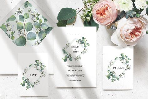 Eucalyptus Design, Eucalyptus Wedding Invitation, Return Address Wedding, Wedding Printable, Winter Wedding Invitations, Greenery Wedding Invitations, Printing Wedding Invitations, Envelope Liner, Eucalyptus Wedding