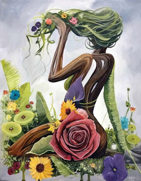 BK THE ARTIST | THE ART OF BRIAN KIRHAGIS Women Nature Art, Brian Kirhagis, Nature Surrealism, Surreal Portraits, Nature Women, Mother Earth Art, Surreal Portrait, Marcel Duchamp, Mother Art