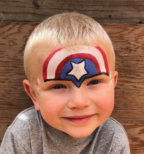 Superman Face Painting, Captain America Face Paint, Easy Face Painting Ideas, Kids Face Painting Easy, Bachelorette Halloween, Face Painting Ideas For Kids, Easy Face Painting, Superhero Face Painting, Facial Painting