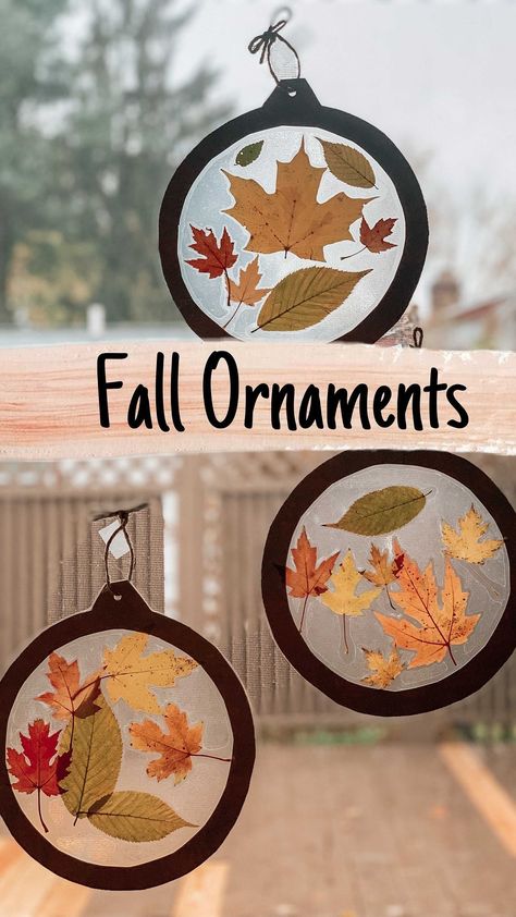 Contact Paper Ornament Craft, Fall Leaves Contact Paper, Fall Thanksgiving Crafts Kids, Leaves On Contact Paper, Kids Fall Crafts With Leaves, Thanksgiving Leaves Crafts, Leaves Art Activities For Preschoolers, Halloween Contact Paper Crafts, Leaf Contact Paper Craft