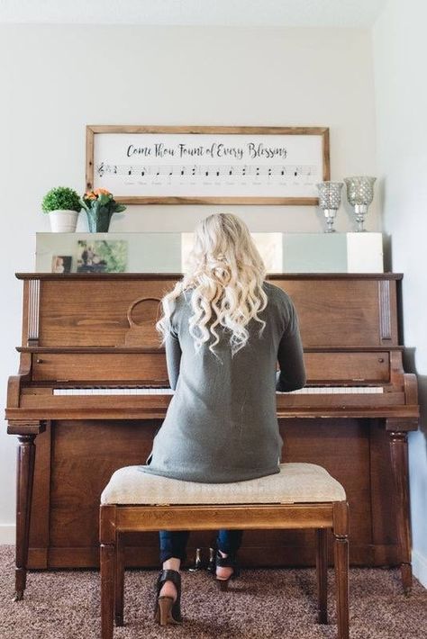 Cool pic for hanging above piano Above Piano Decor Ideas, Wall Above Piano Decor, Art Above Piano Living Rooms, Decor Above Piano Living Rooms, Sitting Room Ideas With Piano, Wall Piano Decor Ideas, Pictures Above Piano, Piano In Hallway, Wall Decor Above Piano