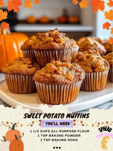 Nouna's Kitchen | 🌟 Sweet Potato Muffins: A Cozy Delight | Facebook Potato Muffins Recipe, Healthy Sweet Potato Muffins, Sweet Potato Muffin Recipe, Potato Hummus, Potato Nachos, Healthy Sweet Potato, Potato Chicken, Canning Sweet Potatoes, Potato Muffins