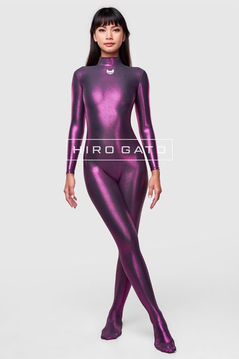 Mystique Spandex Catsuit Blackpink Metallic - Hiro Gato Hiro Gato, Spandex Catsuit, Catsuit, Easy Wear, Spandex Fabric, Leotards, Snug Fit, Black Pink, One Piece