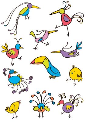 Funky Bird Art, Quirky Birds Art, Bird Doodles Simple, Funky Art Inspiration, Wonky Birds, Funky Birds, Doodle Birds, Quirky Birds, Bird Doodle