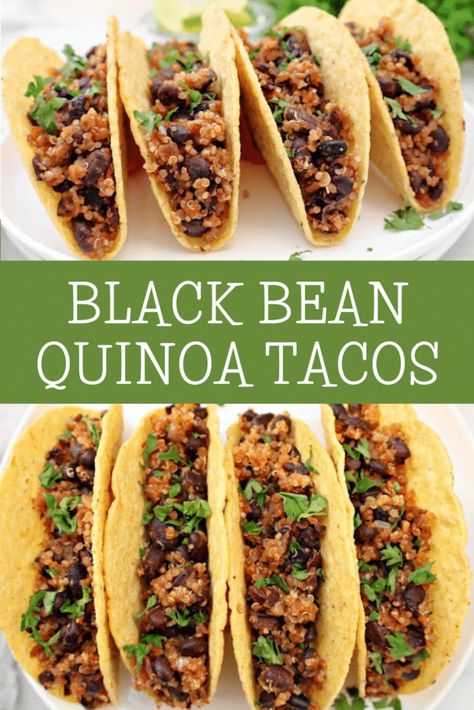 Black Bean Recipes Easy, Black Beans And Quinoa, Taco Spices, Taco Night Recipes, Beans And Quinoa, Corn Taco Shells, Easy Skillet Dinner, Quinoa Tacos, Bean Quinoa