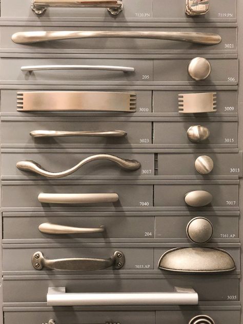 Hardware for cabinets- like a lot of the pulls—3023 3017 and matching knobs Kitchen Credenza, Buy Kitchen Cabinets, Cabinet Trends, Kitchen Cabinet Trends, New Kitchen Cabinets, Kitchen Cabinet Hardware, Kitchen Farmhouse, Kitchen Hardware, Kitchen Cabinet Handles