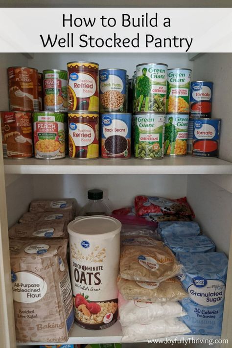 With all the shortages right now, it is more important than ever to build and maintain a well stocked pantry. Here are some great lists and ideas for exactly what to include! #stockpile #pantry #emergencypreparedness 52 Week Stockpile Your Pantry, How To Stock A Pantry For The First Time, Winter Stockpile List, Stocking The Pantry, Pantry Supplies List, Well Stocked Fridge, Pantry Restock List, Well Stocked Pantry List, Stocking Pantry List Food Storage