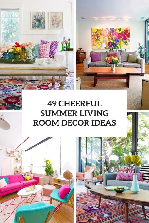 Bright Accents Living Room, Neutral Pop Of Color Living Room, Bright Decor Living Room, Decorating With Color Living Room, Summer Living Room Ideas, Bright Colorful Living Room, Pop Of Color Living Room, Summer Living Room Decor Ideas, Living Room Decor Bright