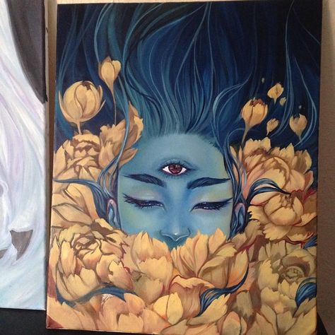 jennaleeauclair's photo on Instagram Third Eye, A Woman, Ipad, Flowers, Hair, Blue, Art