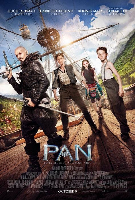 Movie - Pan Starring: High Jackman Pan 2015, Pan Movie, Levi Miller, Tam Film, Peter Pans, Garrett Hedlund, Family Films, Rooney Mara, Tv Series Online