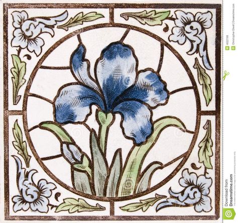 Antique Art Nouveau Tile - Download From Over 27 Million High Quality Stock Photos, Images, Vectors. Sign up for FREE today. Image: 4022199 Fleurs Art Nouveau, Art Deco Tattoo, Motifs Art Nouveau, Motif Art Deco, Art Nouveau Flowers, Art Nouveau Tiles, Antique Tiles, Art Deco Table, Vintage Tile