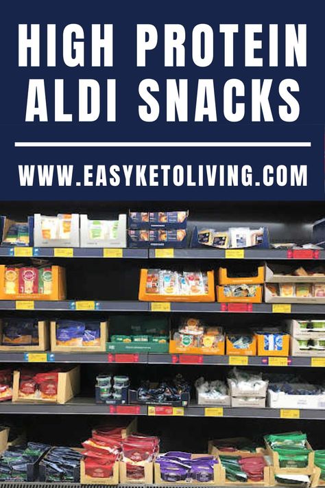 High Protein ALDI Snacks List – Best Quick low carb keto friendly snacks and high-protein food finds at budget ALDI supermarkets. High Protein Low Calorie Snacks Store Bought, Aldi Snacks, High Protein Low Calorie Snacks, High Protein Low Fat Snacks, Protein Snacks Low Carb, High Protein Snacks On The Go, Low Fat High Protein Recipes, Low Calorie High Protein Snacks, Good Protein Snacks