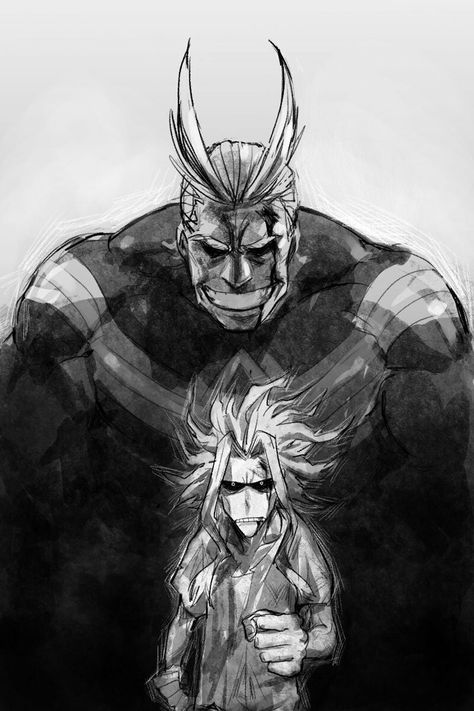 Boku no Hero Academia || All Might Mha Manga, Boku No Academia, Tattoo Sleeves, Hero 3, Music Tattoo, All Might, 5 Anime, Sketch Ideas, Hero Wallpaper