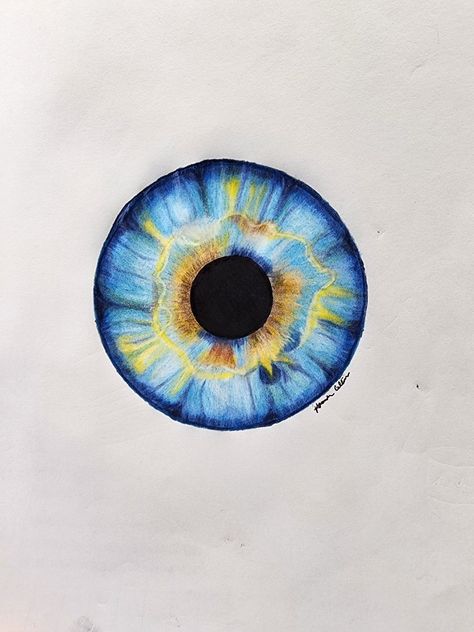 Blue Eye Drawing, Blue Eyes Drawing, Blue Things To Draw, Eyeball Drawing, Hannah Collins, Ballet Drawings, Light Blue Eyes, Ocean Blue Eyes, Mouth Drawing