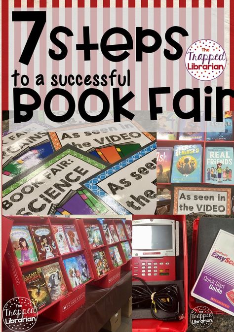 7 Tips for a Successful Book Fair • The Trapped Librarian Book Fair Ideas Display, Book Fair Themes, Librarian Ideas, School Book Fair, Book Fair Ideas, Reading Fair, Teacher Wish List, Book Fairs, Scholastic Book Fair