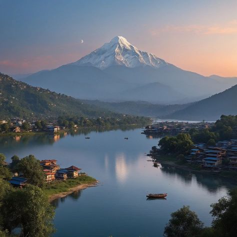 #Pokhara #Nepal #Himalayas #Travel #Adventure #Nature #Wanderlust #Instatravel Nagarkot Nepal, Nepal Aesthetic, Pokhara Lakeside, Portfolio Painting, Nepali Art, Nepal Nature, Nepal Pokhara, Nepal Himalayas, Indus Valley