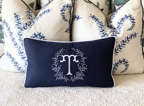 NorrisMonogramCo - Etsy Monogram Pillow Shams, Bed Accent Pillows, Monogram Bedding, Single Letter Monogram, Monogram Pillow, Applique Pillows, Embroidered Pillow Covers, Monogram Pillows, Letter Monogram