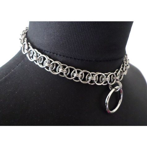 Jump Ring Jewelry Tutorial, Chainmail Jewelry Necklaces, Chain Mail Choker, Chainmail Jewelry Tutorial, Diy Chainmail Jewelry, Chainmail Necklace Patterns, Chain Mail Necklace, Goth Jewelry Diy, Chainmail Collar