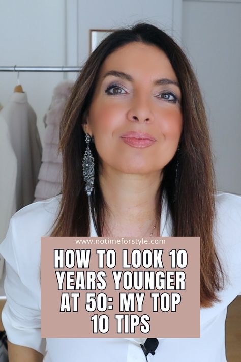 How To Look 10 Years Younger at 50: My Top 10 Tips and Habits to make you look younger and on how to look young in your 50s. Makeup To Look Younger, Mario Nintendo, Look Older, Aging Process, Years Younger, Look Younger, Style Mistakes, Looks Style, Aging Skin