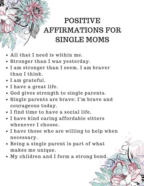 Positive Affirmations for Single Moms Single Mom Quotes Strong, Single Mother Quotes, Single Parent Quotes, Parenting Affirmations, Single Mom Help, Single Mom Inspiration, Inspirational Quotes For Moms, Parents Quotes, Single Mom Life