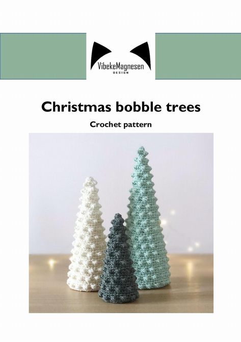 Christmas bobble trees Crochet pattern Crochet Christmas Decorations Free, Winter Crochet Patterns, Crochet Christmas Trees Free, Decorative Christmas Trees, Christmas Tree Crochet Pattern, Tree Crochet Pattern, Christmas Tree Crochet, Bubble Tree, Crochet Christmas Trees Pattern