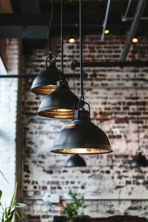 Industrial Pendant Lights: Elegant Illumination Masculine Office Light Fixtures, Black Pipe Lights, Lights Over Island, Romantic Kitchen, Industrial Hanging Lights, Hanging Light Bulbs, Cafe Lighting, Vintage Industrial Lighting, Industrial Light