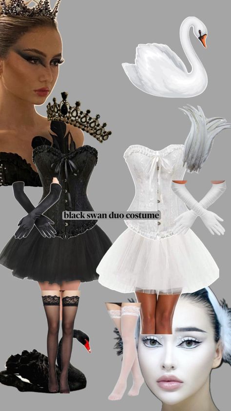 halloween black swan duo costume based off movie “Black Swan” Swan Duo Costume, Black Swan Costume Halloween, Black Swan Movie, Black Swan Costume, Carnaval Costume, Duo Costumes, Holloween Costume, Movie Black, Halloween Inspo