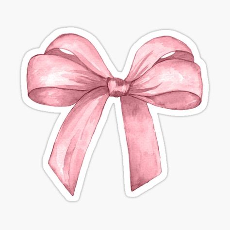 Redbubble Blue Bow Wallpaper, Coquette Watercolor, Ribbon Knot, Wallpaper Preppy, Bow Wallpaper, Stickers Aesthetic, Bow Ribbon, Blue Bow, Pink Bow