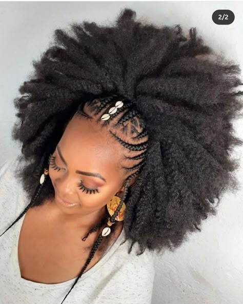 36 Gorgeous Fulani Braids Every Black Woman Should Wear Afro Styles, Cabello Afro Natural, Afrikaanse Mode, Afro Style, Fulani Braids, Cool Braid Hairstyles, Braids With Curls, Natural Hair Styles Easy, Natural Hair Updo