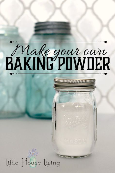 Homemade Baking Powder Essen, Homemade Baking Powder, Baking Powder Recipe, Baking Powder Substitute, Homemade Dry Mixes, Baking Soda Benefits, Cooking Substitutions, Homemade Pantry, Homemade Baking