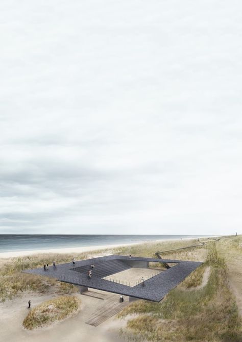 NORRØN · THE BLUE PLATEAU Rendering Drawing, Beach Architecture, Landscape Architecture Plan, Arch Model, Landscape Architecture Design, Collage Design, Red Sea, Architecture Plan, Landscape Architecture