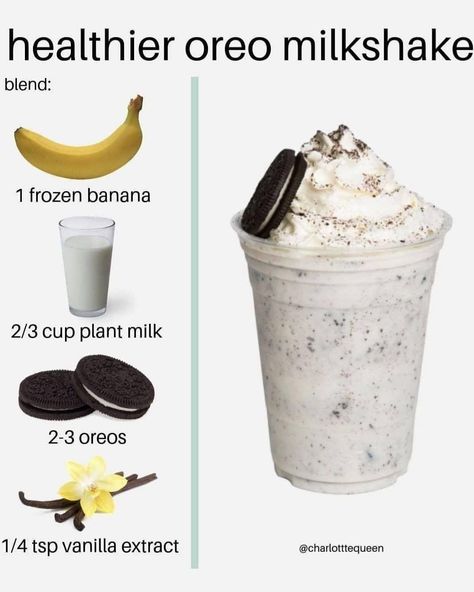 Oreo Milk Shake, Resep Starbuck, Oreo Milk, Health Secrets, Resep Smoothie, Oreo Milkshake, Easy Healthy Smoothies, Starbucks Drinks Recipes, Makanan Diet