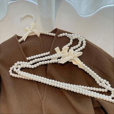 Pearl Clothes, Bow Clothes, Pearl Hanger, Wedding Dress Shirt, Clothing Hangers, Beads Clothes, Aesthetic Objects, Fashion Figure, Bride Wedding Dress