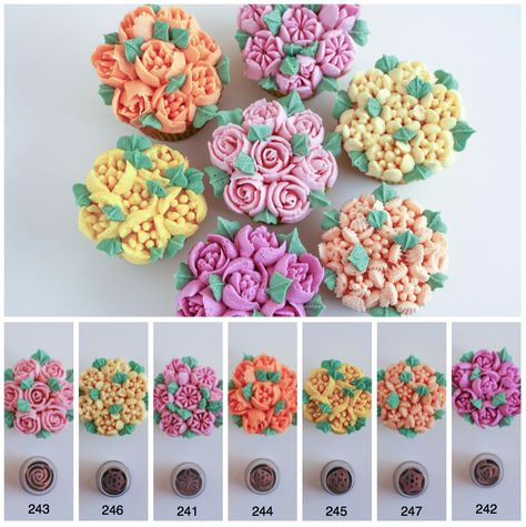 Russian Piping Tips Tutorial – How to Use Flower Piping Tips Russian Cake Tips, Russian Decorating Tips, Russian Icing Tips, Cupcakes Flores, Russian Piping Tips, Piping Nozzles, Frosting Techniques, Cake Piping, Icing Piping