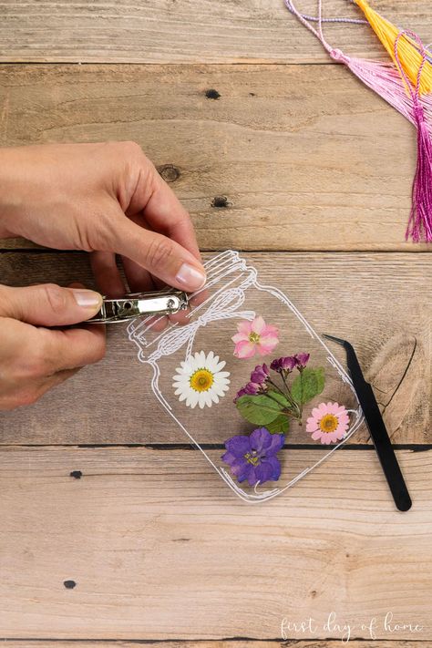 Pressed flower candles