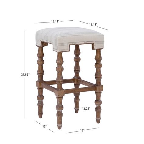 MyModon Counter & Bar Stool | Wayfair High Top Table, High Top Tables, Backless Stools, Striped Upholstery, 30 Bar Stools, Backless Bar Stools, Bar Height Stools, Wood Bar Stools, Wood Bar