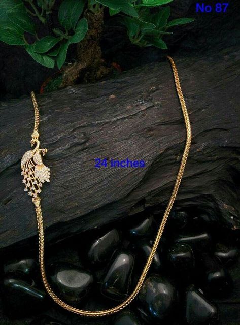 Thali Chain, Peacock Jewelry, New Gold Jewellery Designs, Gold Chain Design, Mangalore, Black Beaded Jewelry, Wedding Jewellery Collection, Gold Bride Jewelry, Gold Jewelry Simple