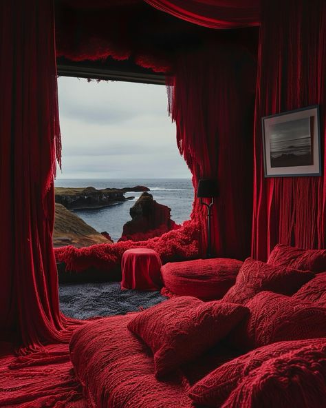 i see red house 🥩🧣🧧♦️✂️ Red Hotel Room, Scifi Bedroom, Red Room Ideas, Red Room Aesthetic, Red Bedroom Design, Red Hotel, House Models, Red Bedroom, Villa Rosa