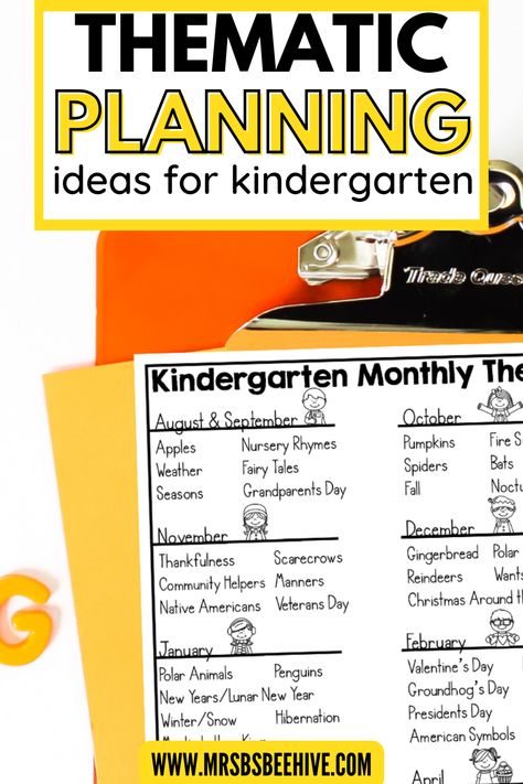 Explore the world of thematic planning in kindergarten with our comprehensive blog post! Dive into a curated list of monthly themes designed to spark creativity and engage young learners. Click to discover exciting ideas for thematic learning in your kindergarten classroom! Monthly Kindergarten Themes, Kindergarten Homeschool Monthly Themes, Kindergarten Thematic Units, Kindergarten Themes For The Year, Bilingual Kindergarten, Interactive Notebooks Social Studies, Social Studies Curriculum, Kindergarten Themes, Playbased Learning